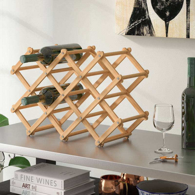 Andover Mills Morrissey Bamboo 10 Bottle Tabletop Wine Bottle Rack
